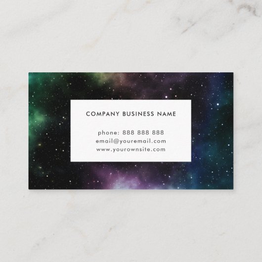 書道の銀河系のテーマの宇宙のモダンのクリエイティブ 名刺 (裏面)