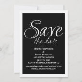 書道のSave the Date招待状(ブラック) 招待状 (正面)