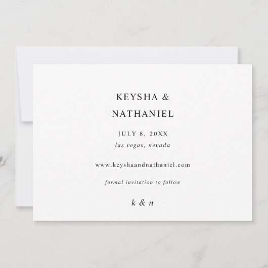 書道のUno写真Save the Date (裏面)