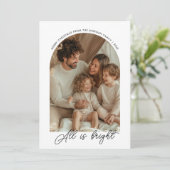 書道はすべて明るいクリスマス家族の写真 シーズンカード (スタンド正面)