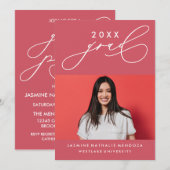 書道はっきりしたお洒落卒業招待状 招待状 (正面/裏面)