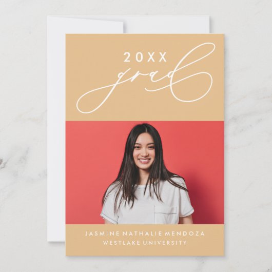 書道はっきりしたお洒落卒業招待状 招待状 (正面)