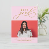 書道はっきりしたお洒落卒業招待状 招待状 (スタンド正面)