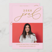 書道はっきりしたお洒落卒業招待状 招待状 (正面/裏面)