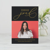 書道はっきりしたお洒落卒業招待状 招待状 (スタンド正面)