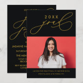 書道はっきりしたお洒落卒業招待状 招待状 (正面/裏面)