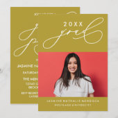 書道はっきりしたお洒落卒業招待状 招待状 (正面/裏面)