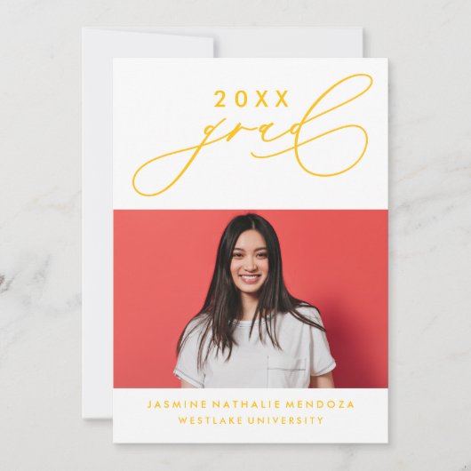 書道はっきりしたお洒落卒業招待状 招待状 (正面)