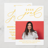 書道はっきりしたお洒落卒業招待状 招待状 (正面/裏面)