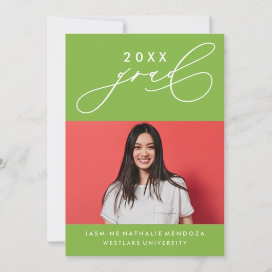 書道はっきりしたお洒落卒業招待状 招待状 (正面)