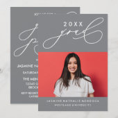 書道はっきりしたお洒落卒業招待状 招待状 (正面/裏面)