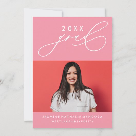 書道はっきりしたお洒落卒業招待状 招待状 (正面)