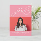 書道はっきりしたお洒落卒業招待状 招待状 (スタンド正面)