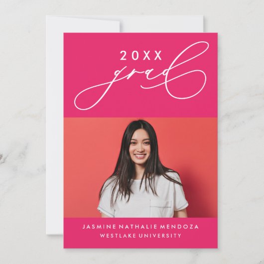 書道はっきりしたお洒落卒業招待状 招待状 (正面)