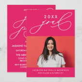 書道はっきりしたお洒落卒業招待状 招待状 (正面/裏面)