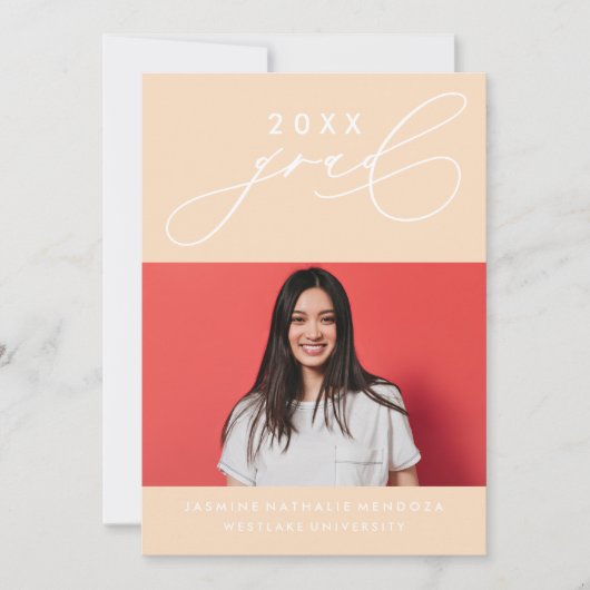 書道はっきりしたお洒落卒業招待状 招待状 (正面)