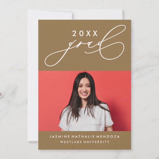 書道はっきりしたお洒落卒業招待状 招待状 (正面)