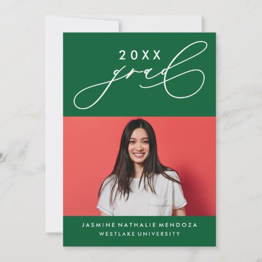 書道はっきりしたお洒落卒業招待状 招待状 (正面)