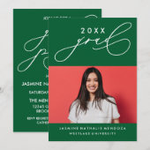 書道はっきりしたお洒落卒業招待状 招待状 (正面/裏面)