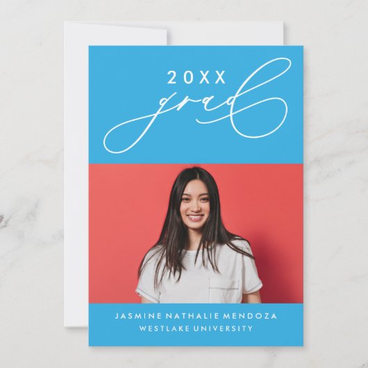 書道はっきりしたお洒落卒業招待状 招待状 (正面)