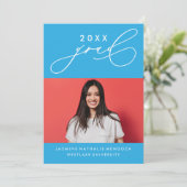 書道はっきりしたお洒落卒業招待状 招待状 (スタンド正面)