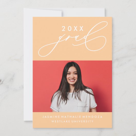 書道はっきりしたお洒落卒業招待状 招待状 (正面)