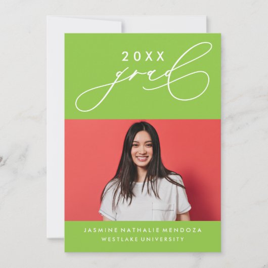 書道はっきりしたお洒落卒業招待状 招待状 (正面)