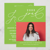 書道はっきりしたお洒落卒業招待状 招待状 (正面/裏面)