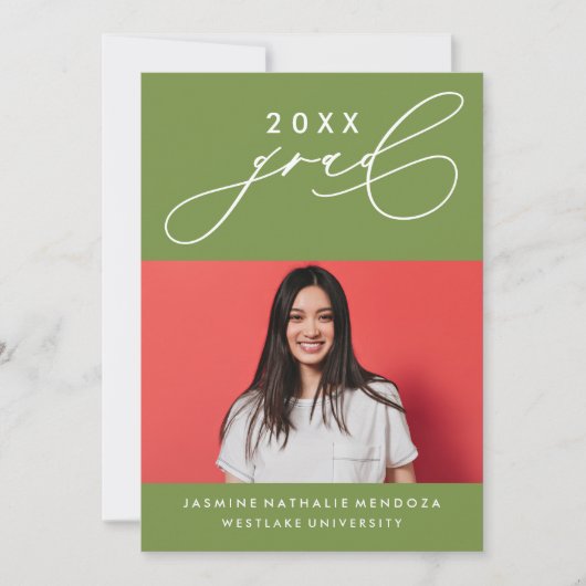 書道はっきりしたお洒落卒業招待状 招待状 (正面)