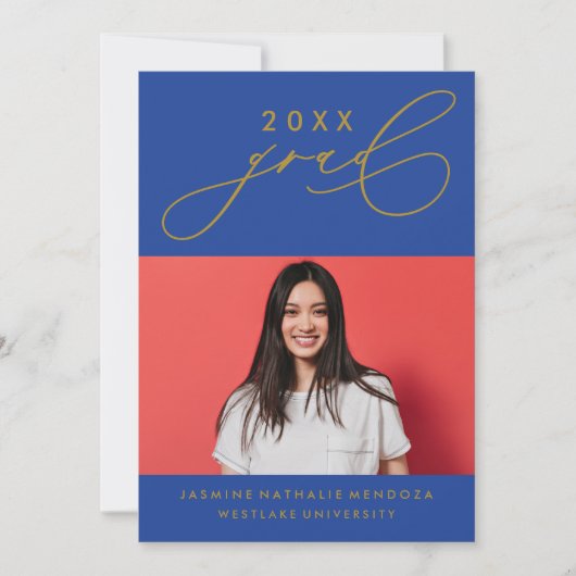 書道はっきりしたお洒落卒業招待状 招待状 (正面)