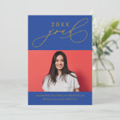 書道はっきりしたお洒落卒業招待状 招待状 (スタンド正面)