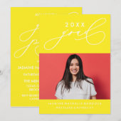 書道はっきりしたお洒落卒業招待状 招待状 (正面/裏面)