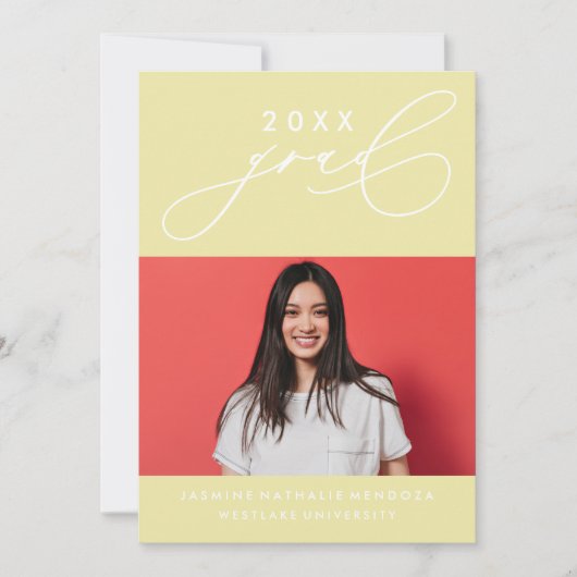 書道はっきりしたお洒落卒業招待状 招待状 (正面)