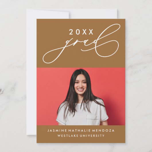 書道はっきりしたお洒落卒業招待状 招待状 (正面)