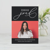 書道はっきりしたお洒落卒業招待状 招待状 (スタンド正面)