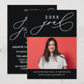 書道はっきりしたお洒落卒業招待状 招待状 (正面/裏面)