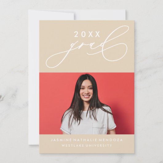 書道はっきりしたお洒落卒業招待状 招待状 (正面)