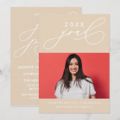 書道はっきりしたお洒落卒業招待状 招待状 (正面/裏面)