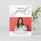 書道はっきりしたお洒落卒業招待状 招待状 (スタンド正面)