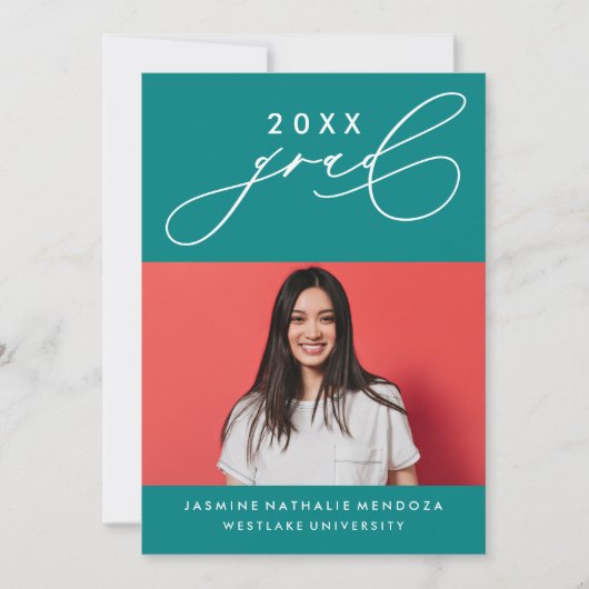 書道はっきりしたお洒落卒業招待状 招待状 (正面)