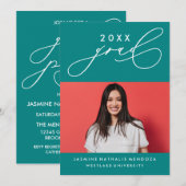 書道はっきりしたお洒落卒業招待状 招待状 (正面/裏面)