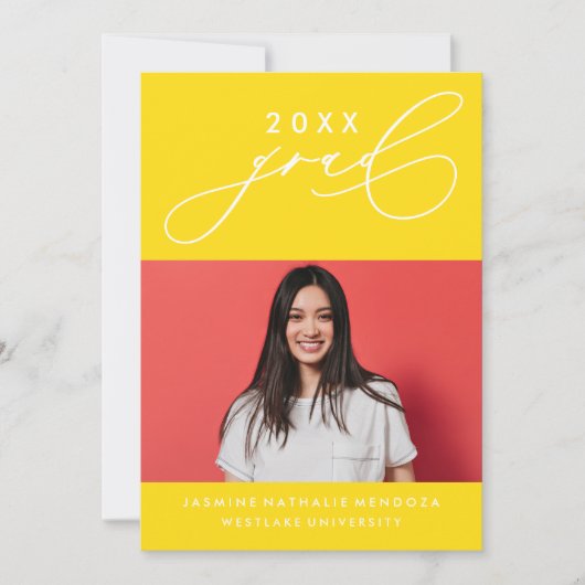 書道はっきりしたお洒落卒業招待状 招待状 (正面)