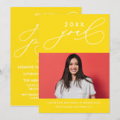 書道はっきりしたお洒落卒業招待状 招待状 (正面/裏面)