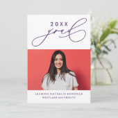 書道はっきりしたお洒落卒業招待状 招待状 (スタンド正面)