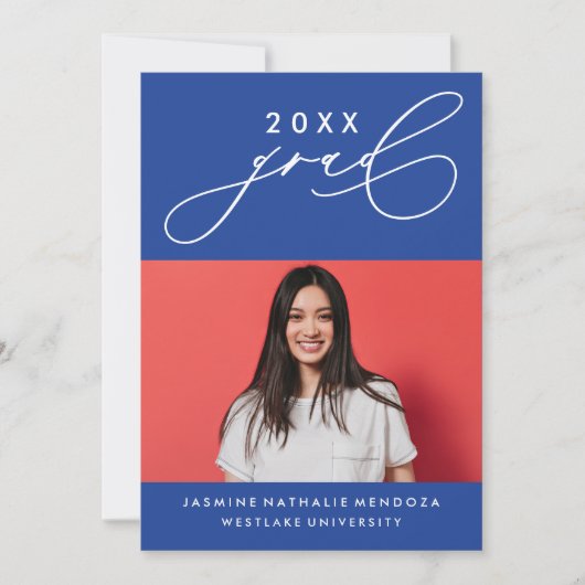 書道はっきりしたお洒落卒業招待状 招待状 (正面)