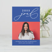 書道はっきりしたお洒落卒業招待状 招待状 (スタンド正面)