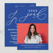 書道はっきりしたお洒落卒業招待状 招待状 (正面/裏面)