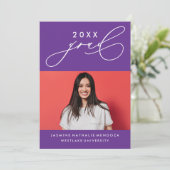 書道はっきりしたお洒落卒業招待状 招待状 (スタンド正面)