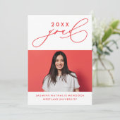 書道はっきりしたお洒落卒業招待状 招待状 (スタンド正面)