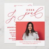 書道はっきりしたお洒落卒業招待状 招待状 (正面/裏面)